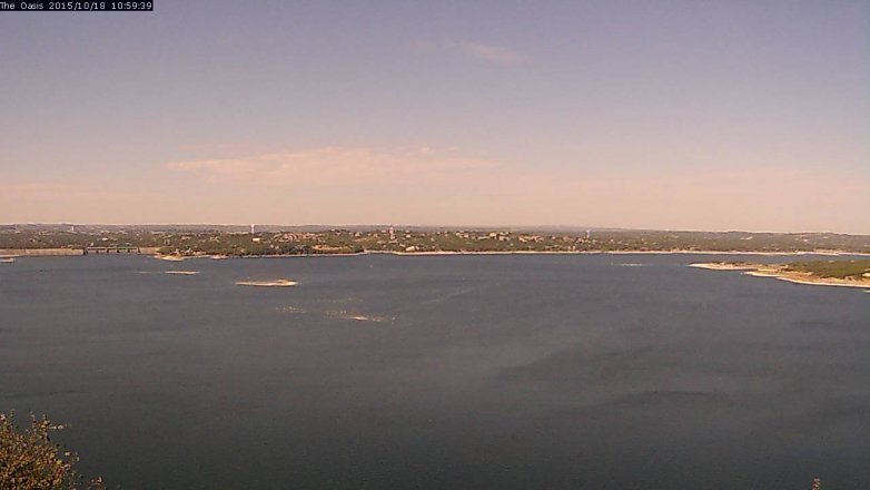 Lake Travis webcam, October 18, 2015 10:05 AM CT