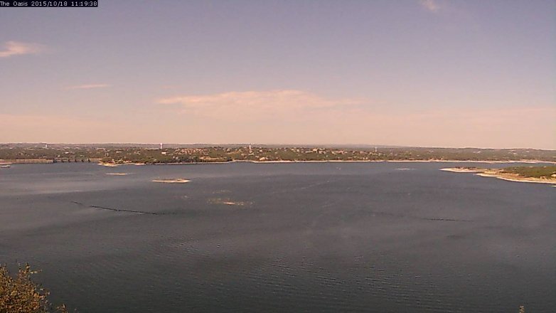 Lake Travis webcam, October 18, 2015 10:25 AM CT