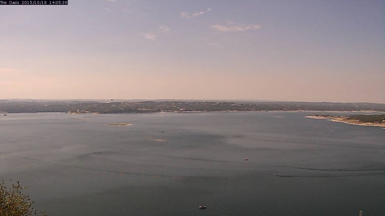 Lake Travis webcam, October 18, 2015 1:10 PM CT