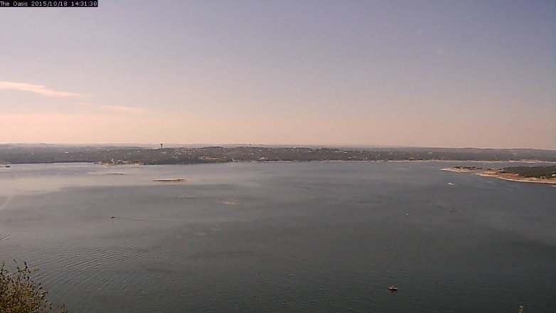 Lake Travis webcam, October 18, 2015 1:35 PM CT