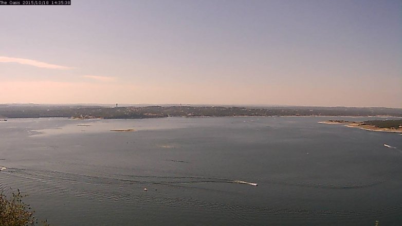 Lake Travis webcam, October 18, 2015 1:40 PM CT
