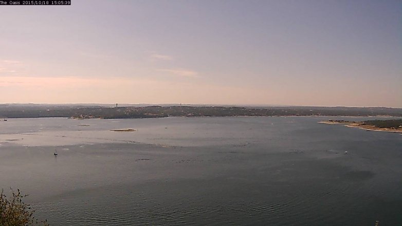 Lake Travis webcam, October 18, 2015 2:10 PM CT