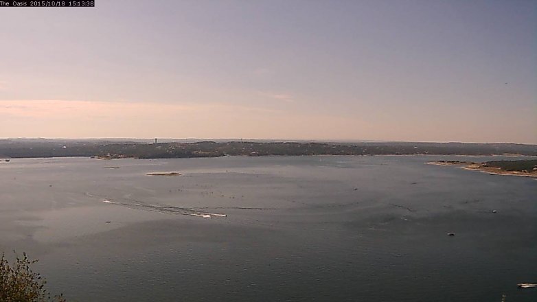 Lake Travis webcam, October 18, 2015 2:20 PM CT