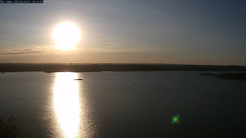 Lake Travis webcam, October 18, 2015 5:25 PM CT