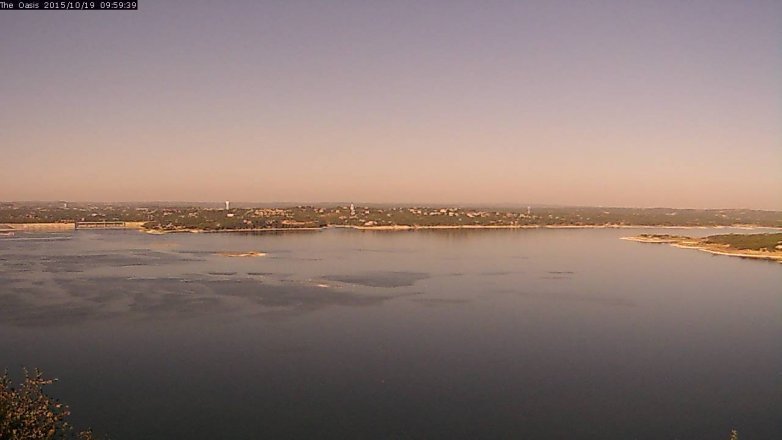 Lake Travis webcam, October 19, 2015 9:05 AM CT