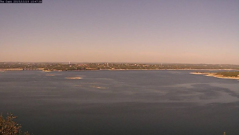 Lake Travis webcam, October 19, 2015 9:55 AM CT