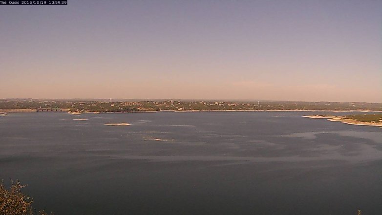 Lake Travis webcam, October 19, 2015 10:05 AM CT