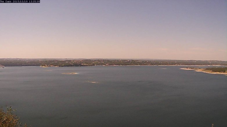 Lake Travis webcam, October 19, 2015 12:40 PM CT