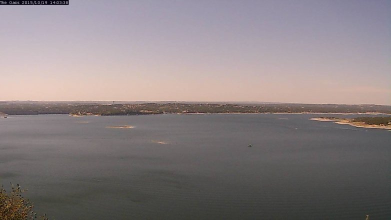 Lake Travis webcam, October 19, 2015 1:10 PM CT