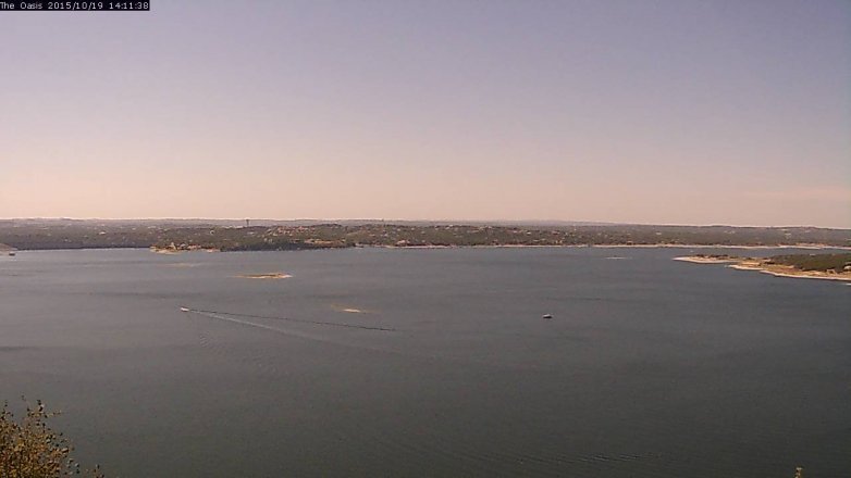 Lake Travis webcam, October 19, 2015 1:20 PM CT