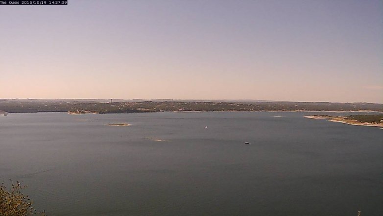 Lake Travis webcam, October 19, 2015 1:35 PM CT