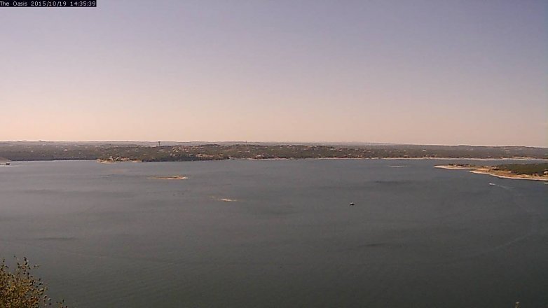 Lake Travis webcam, October 19, 2015 1:40 PM CT