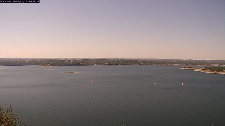 Lake Travis webcam, October 19, 2015 1:45 PM CT