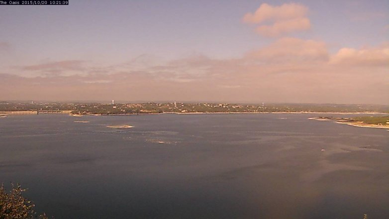 Lake Travis webcam, October 20, 2015 9:30 AM CT