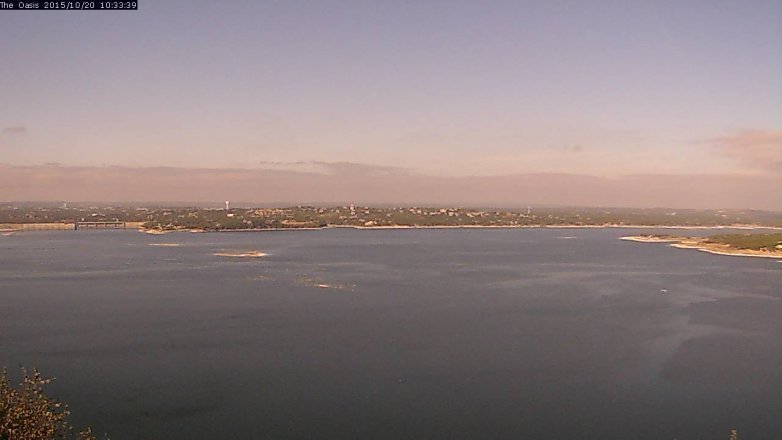 Lake Travis webcam, October 20, 2015 9:40 AM CT