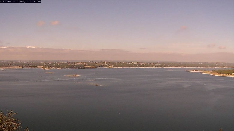 Lake Travis webcam, October 20, 2015 9:50 AM CT