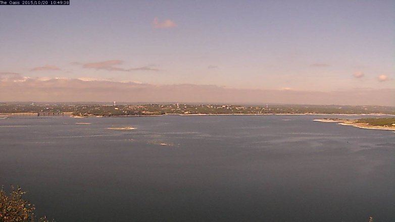 Lake Travis webcam, October 20, 2015 9:55 AM CT