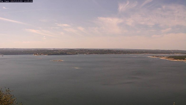 Lake Travis webcam, October 20, 2015 1:40 PM CT
