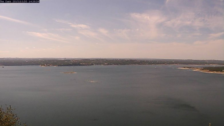 Lake Travis webcam, October 20, 2015 1:45 PM CT