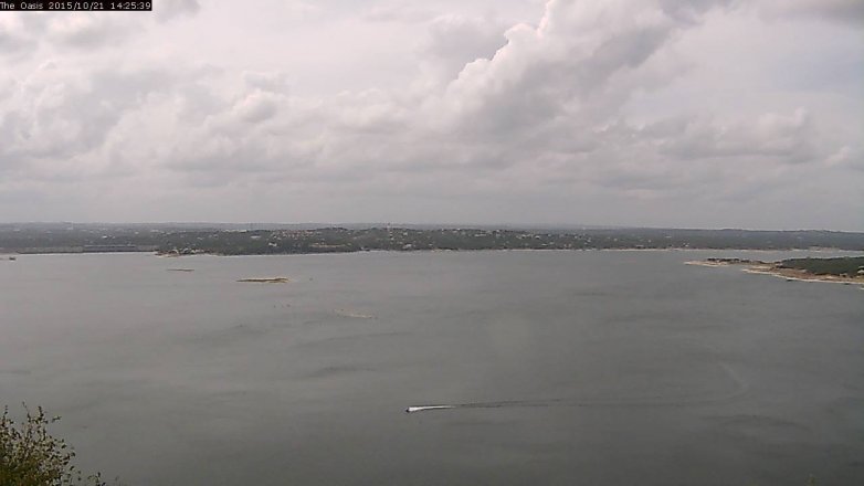 Lake Travis webcam, October 21, 2015 1:30 PM CT