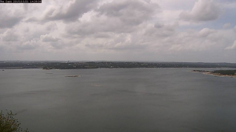 Lake Travis webcam, October 21, 2015 1:45 PM CT
