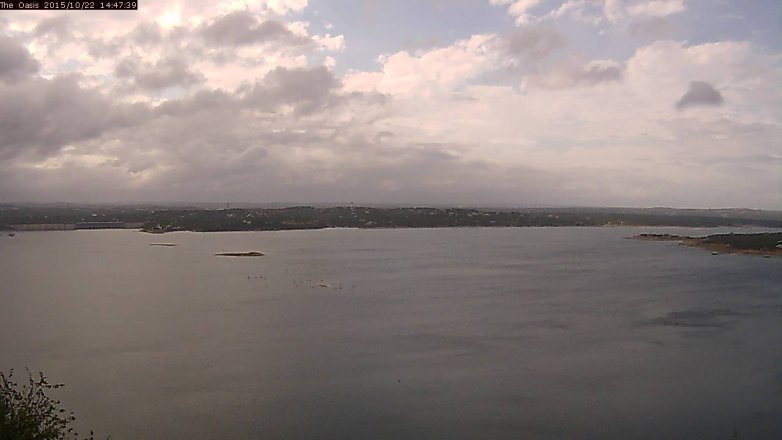 Lake Travis webcam, October 22, 2015 1:55 PM CT