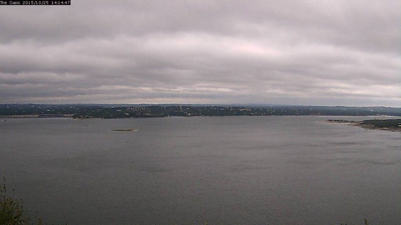 Lake Travis webcam, October 25, 2015 1:20 PM CT