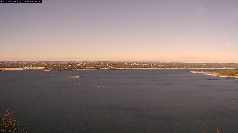 Lake Travis webcam, October 26, 2015 9:00 AM CT