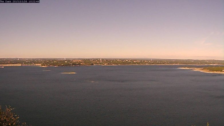 Lake Travis webcam, October 26, 2015 9:30 AM CT