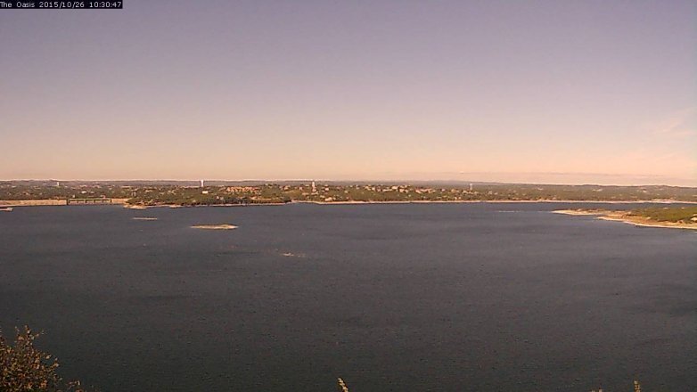 Lake Travis webcam, October 26, 2015 9:35 AM CT