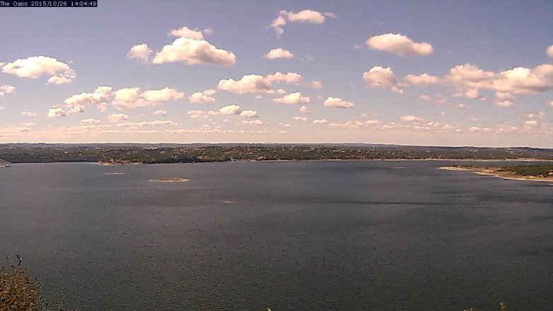 Lake Travis webcam, October 26, 2015 1:10 PM CT
