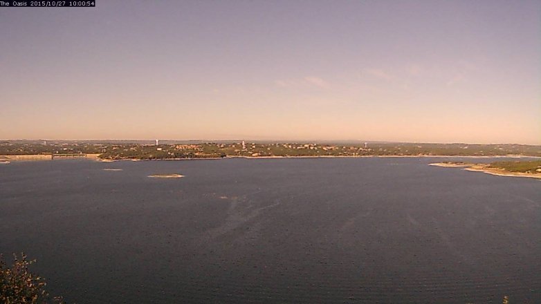 Lake Travis webcam, October 27, 2015 9:05 AM CT