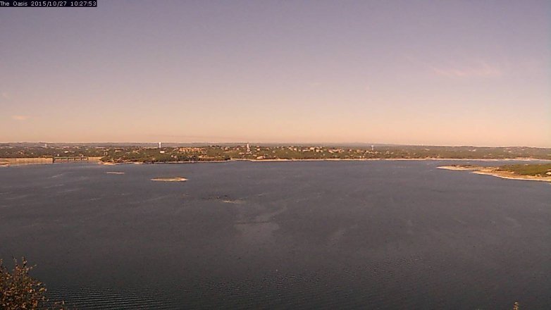 Lake Travis webcam, October 27, 2015 9:35 AM CT