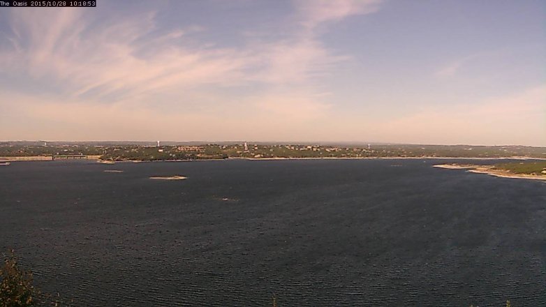 Lake Travis webcam, October 28, 2015 9:25 AM CT