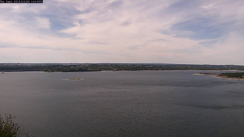 Lake Travis webcam, October 28, 2015 1:15 PM CT