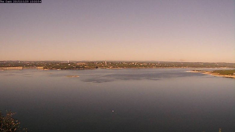 Lake Travis webcam, October 29, 2015 9:05 AM CT
