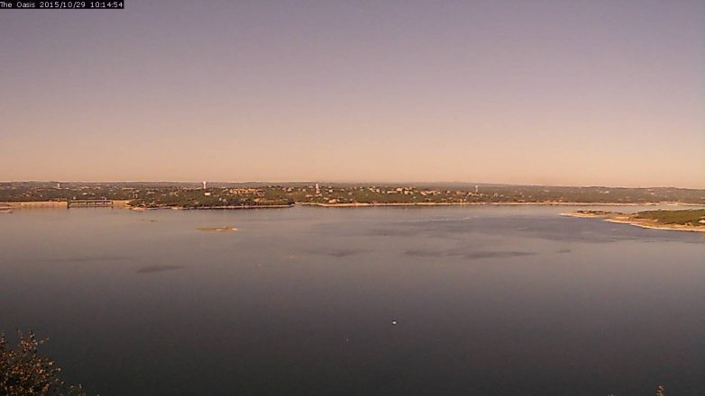 Lake Travis webcam, October 29, 2015 9:20 AM CT