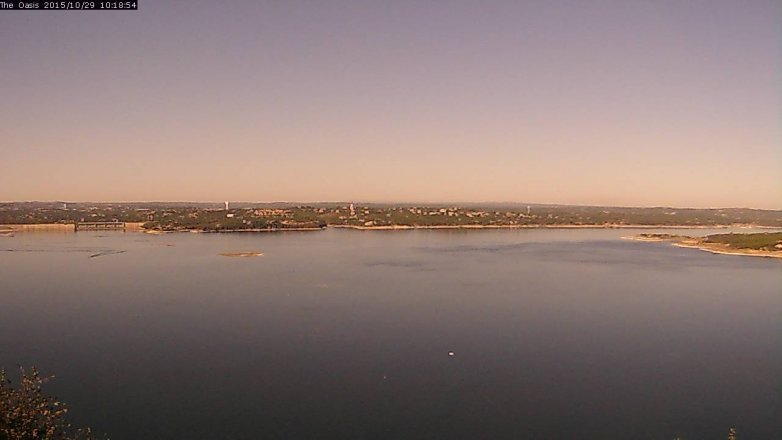 Lake Travis webcam, October 29, 2015 9:25 AM CT