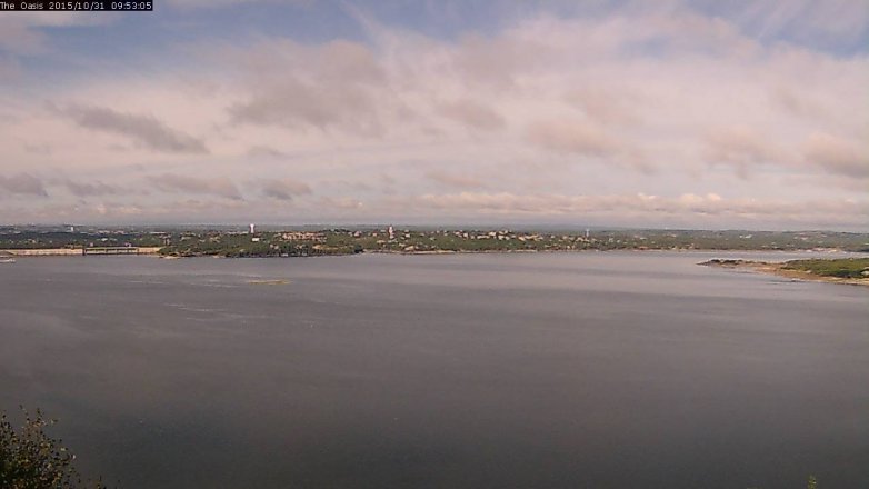 Lake Travis webcam, October 31, 2015 9:00 AM CT