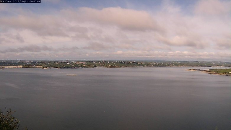 Lake Travis webcam, October 31, 2015 9:05 AM CT