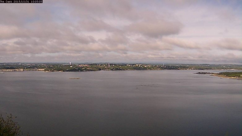 Lake Travis webcam, October 31, 2015 9:10 AM CT