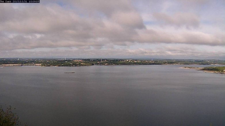 Lake Travis webcam, October 31, 2015 9:15 AM CT