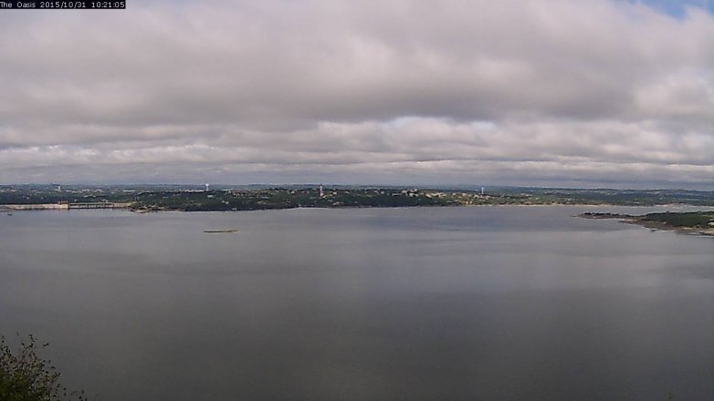 Lake Travis webcam, October 31, 2015 9:30 AM CT