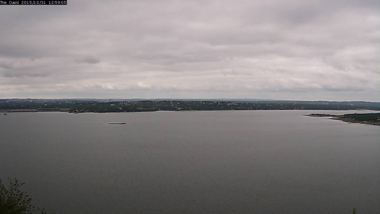Lake Travis webcam, October 31, 2015 12:05 PM CT