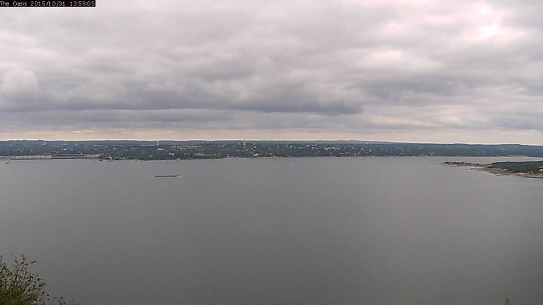 Lake Travis webcam, October 31, 2015 1:05 PM CT