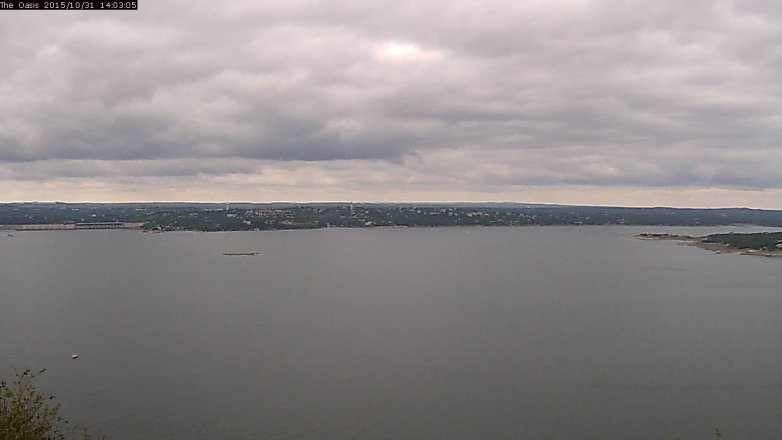 Lake Travis webcam, October 31, 2015 1:10 PM CT