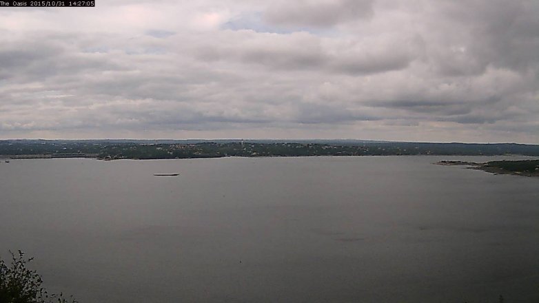 Lake Travis webcam, October 31, 2015 1:35 PM CT