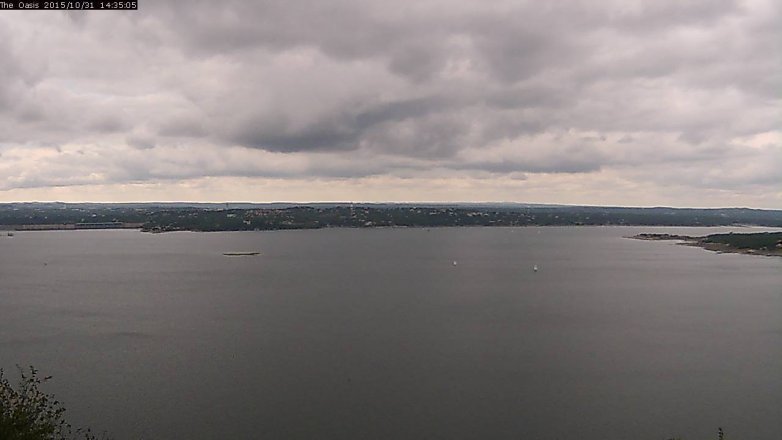 Lake Travis webcam, October 31, 2015 1:40 PM CT