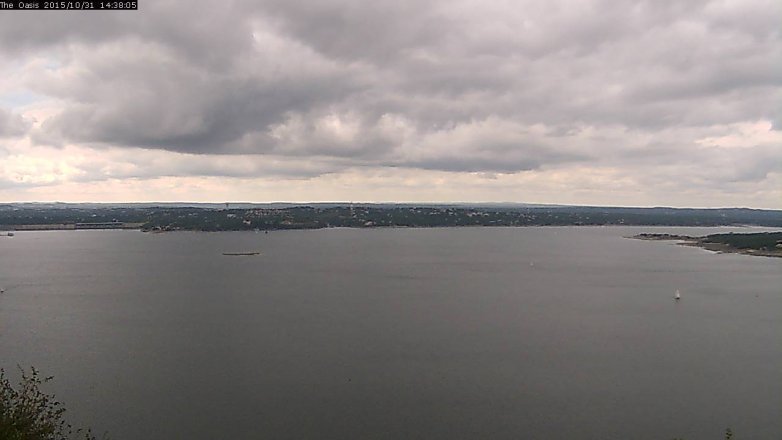 Lake Travis webcam, October 31, 2015 1:45 PM CT