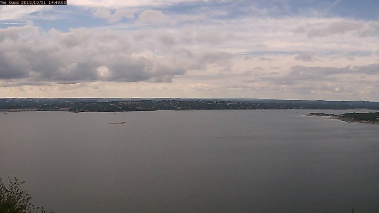 Lake Travis webcam, October 31, 2015 1:55 PM CT